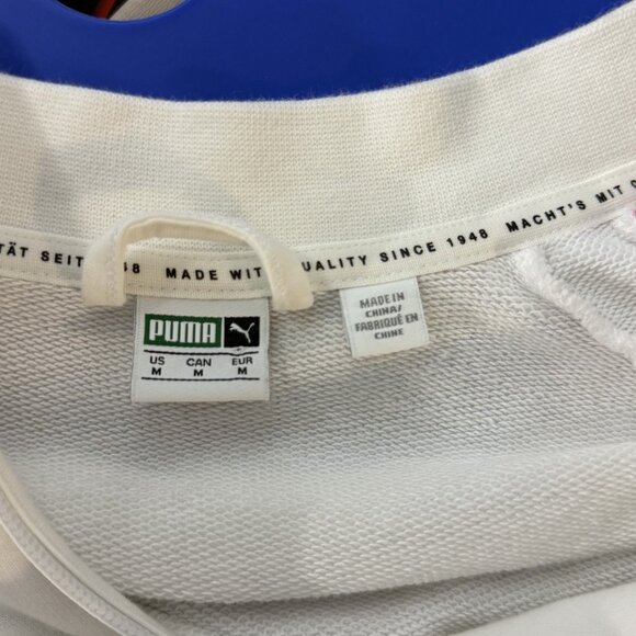 Puma T7 Track Jacket Womens Medium White Pink Zip Up Retro Stripe Athletic Logo - Picture 4 of 15